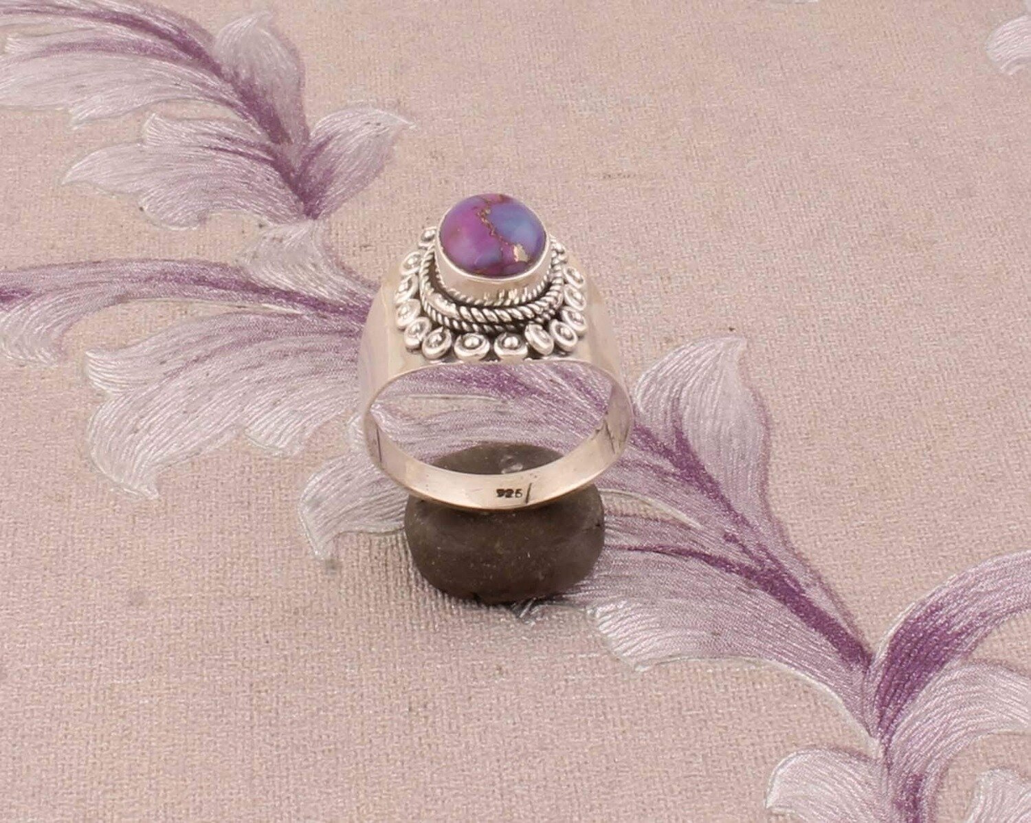 Composite Turquoise Gemstone Ring,925-Sterling Silver Ring,Antique Silver Ring,Middle Finger Ring,Simple Ring,Gift For Her !!!Birthstone