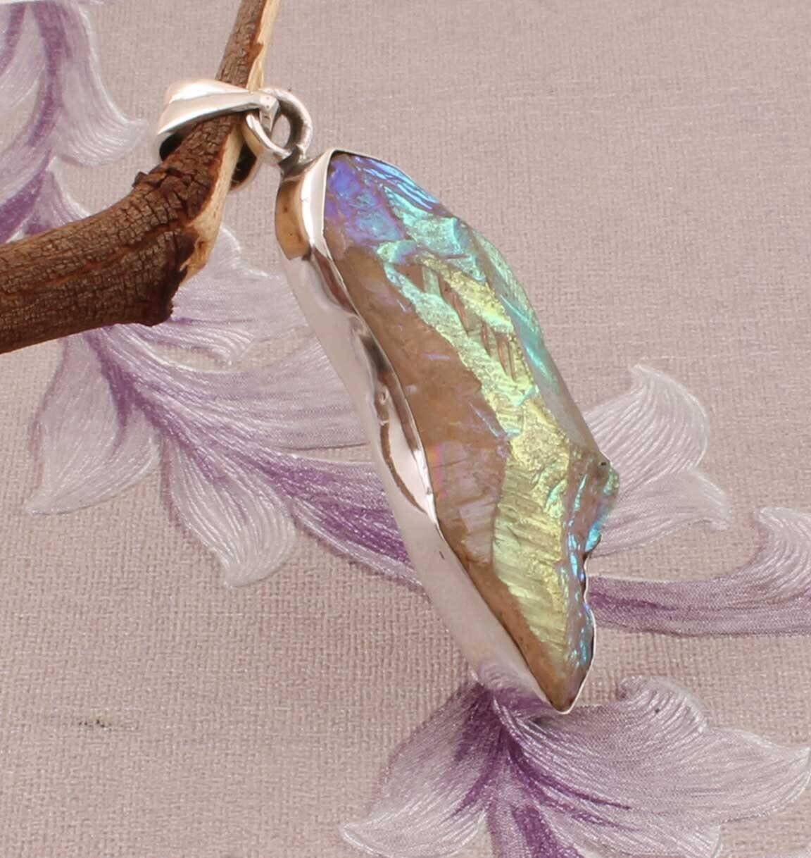 One Of kind Druzy Quartz Raw Top Quality Gemstone Pendant 925-Sterling Silver Pendant,Antique Silver Pendant,Druzy Raw Pendant Gift For Her