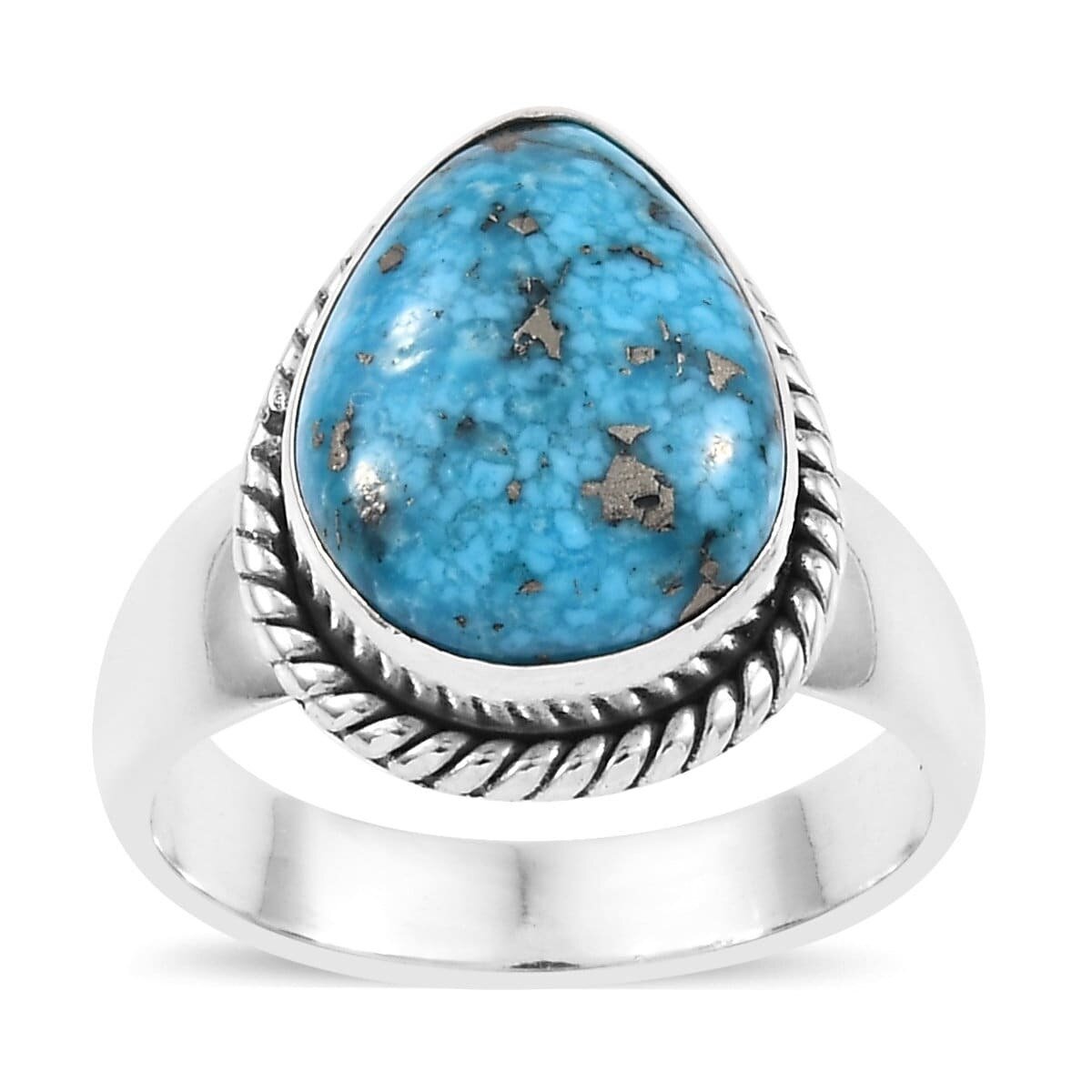 Composite Turquoise Top Quality Gemstone Ring 925-Antique Silver Ring,Sterling Silver Ring,Ring Finger Ring Anniversary RingCyber2021