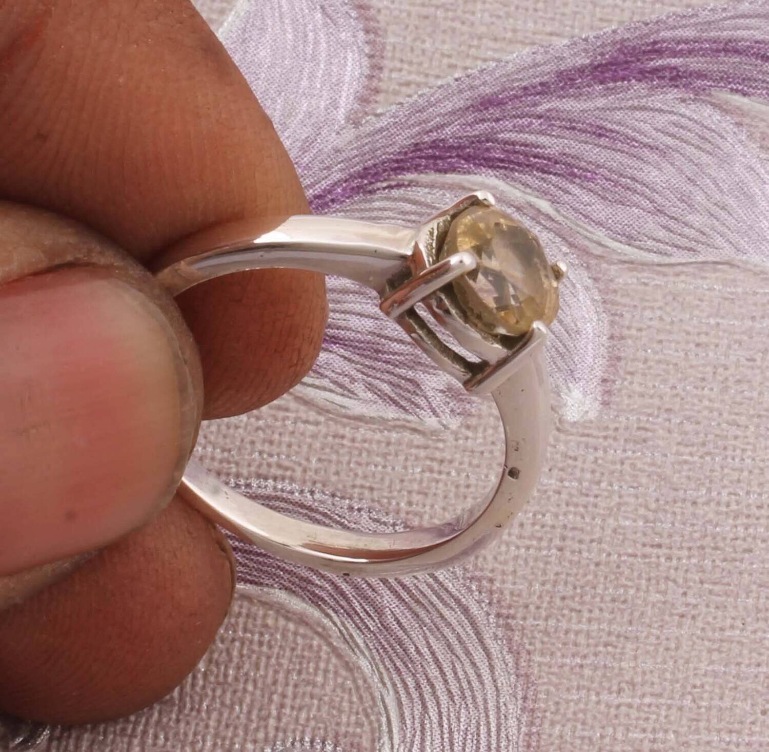 Natural Citrine AAA+Quality Gemstone Ring, Ring Finger Ring 925-Sterling Silver Ring,Engagement Ring,Small Stone Ring Antique Silver Ring