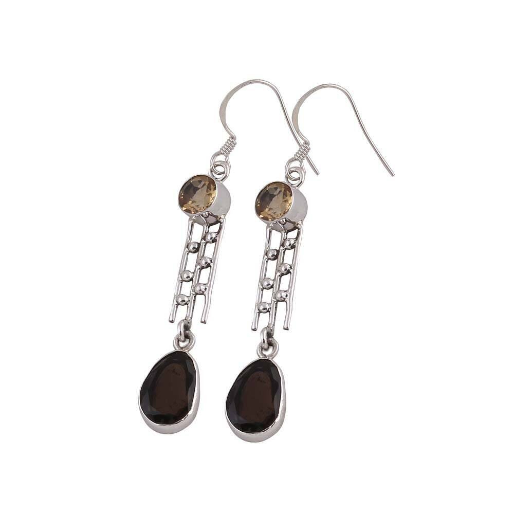 Combo Earring with Natural Citrine+Red Garnet AAA+Quality Gemstones Earring Cut Transparency Stones Boho Earring Handcrafted Gift For You