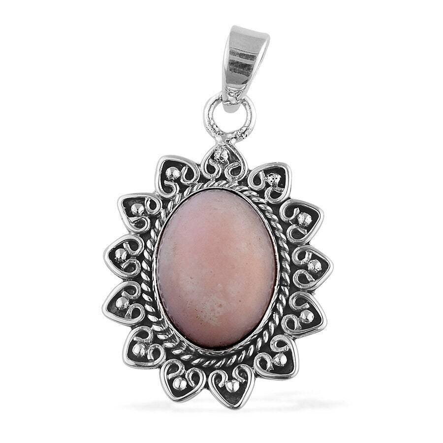 Natural Amazing Pink Opal Gemstone Handcrafted Pendant Oval, Opaque Stone Boho Pendant 925-Antique Silver Pendant Christmas  Etsy Cyber-2021