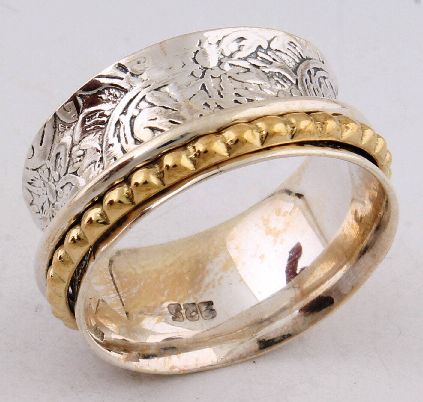 Big Size 925 Sterling Silver Ring (SPINNER RING)- -Meditation Ring- Silver Spinner Ring-925 Sterling Silver thumb Ring-Silver Band Ring