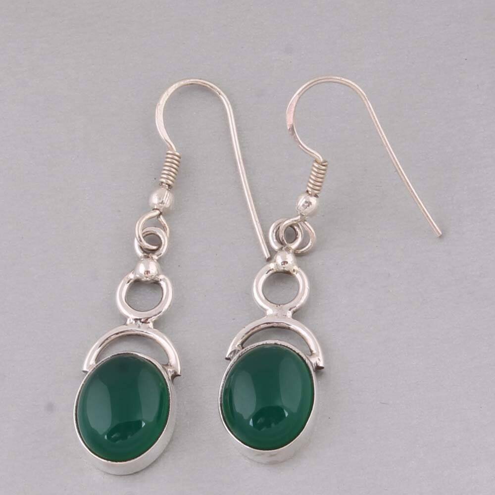 Green Onyx Earring, Women Gift, Bridesmaid Jewelry Handmade Earring Natural Top Quality Gemstone Earring Purple Color StoneCyber2021