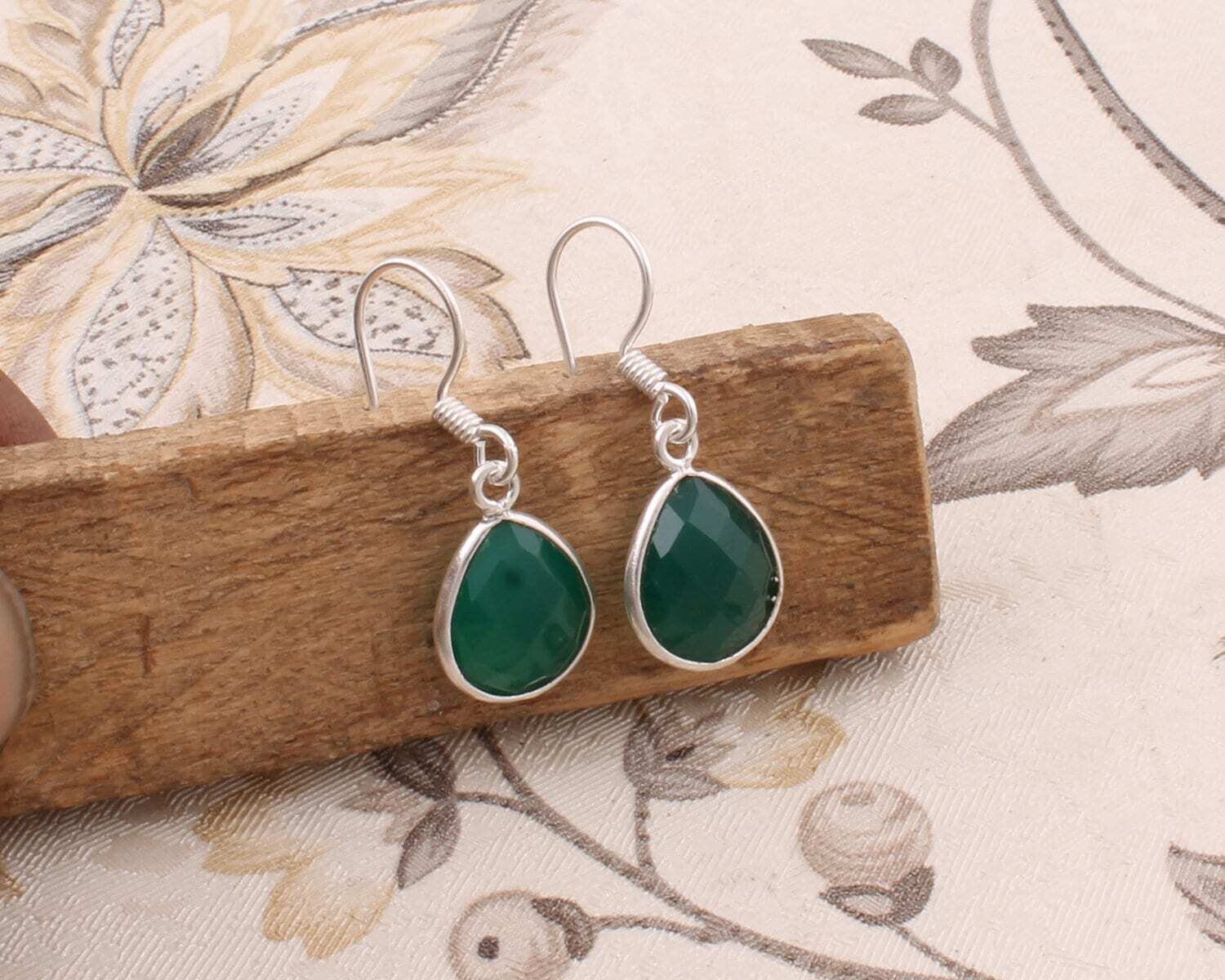 Solid 925 Green Onyx GemstoneBirthstone