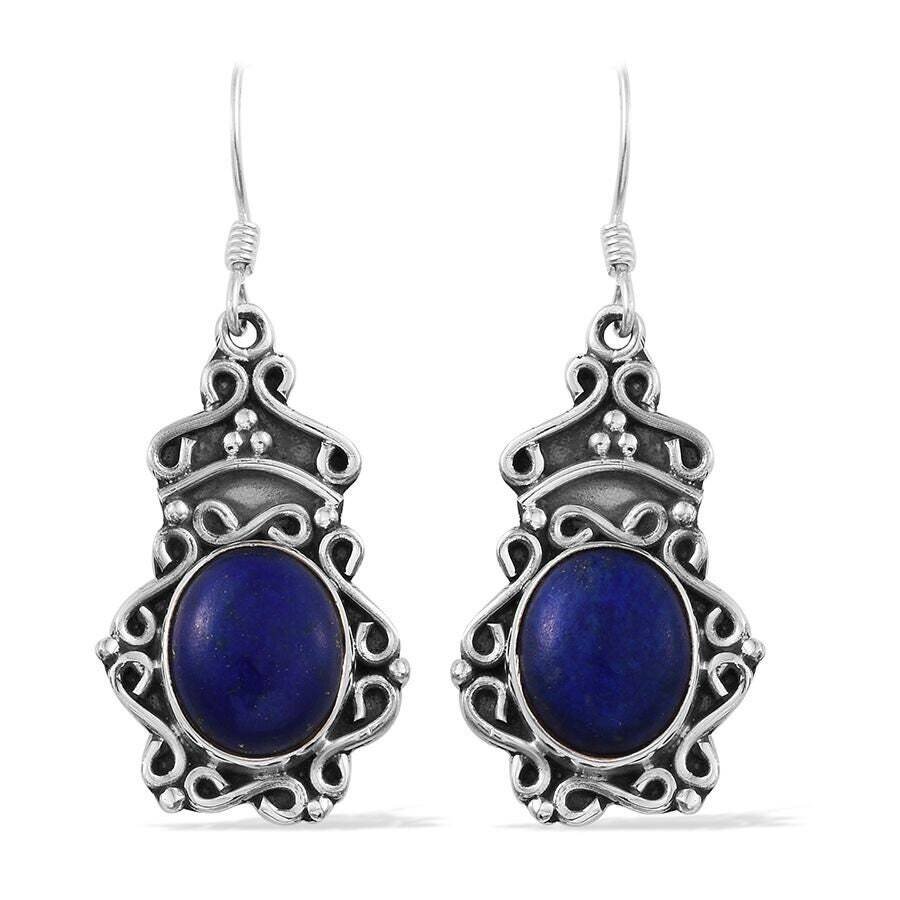 Natural Amazing Lapis Gemstone Earring Opaque With Cabochon Stone Boho Earring Handcrafted ,Charm Earring Gift For You ! L# -283650-E