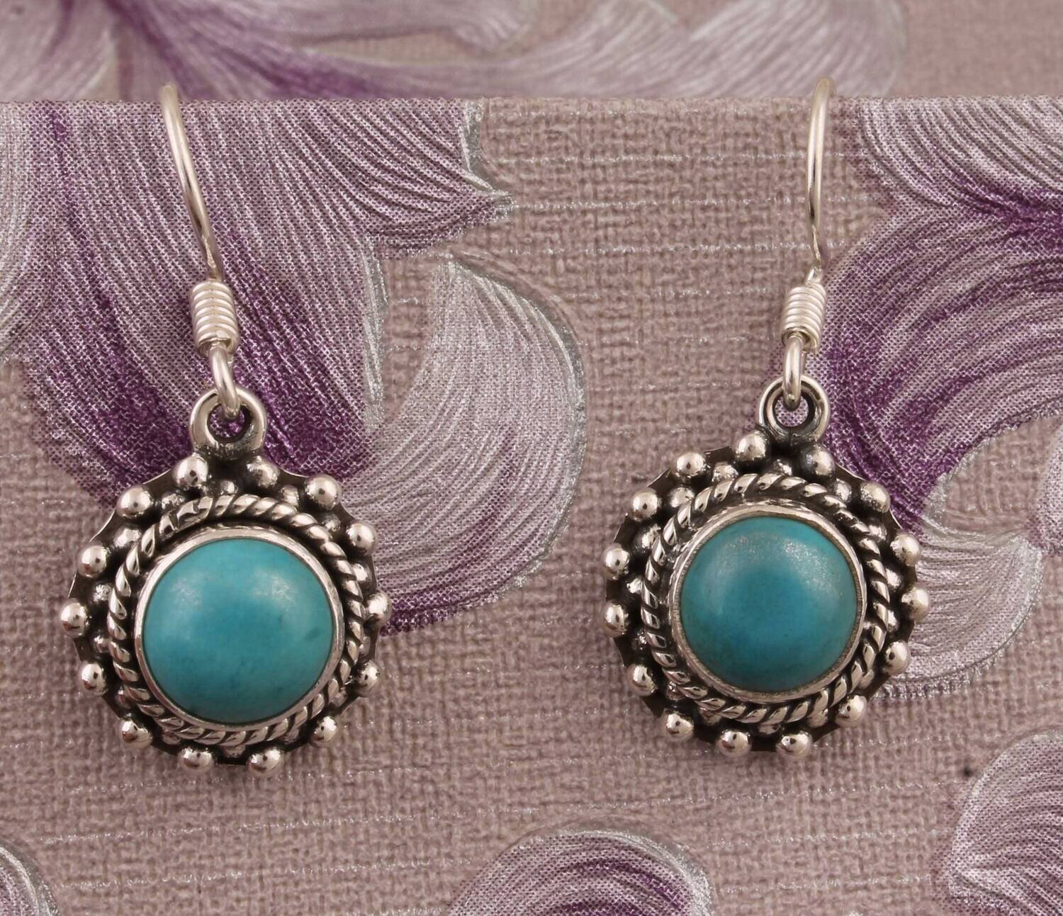 Sleeping Beauty Turquoise Top Quality Gemstone Earring 925-Sterling Silver Earring,Antique Silver Earring,Beautiful Earring,Wedding Earring