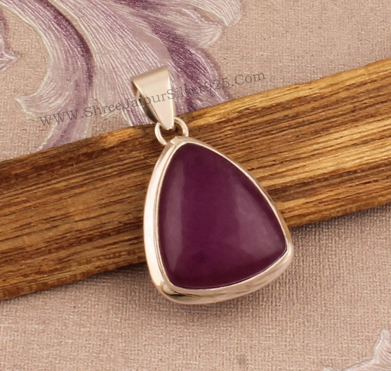 Natural Purple Jade AAA+Quality Gemstone Handcrafted Pendant Cabochon Stone Boho Pendant,Antique Silver Pendant Gift For Her ETSY CYBER-2021