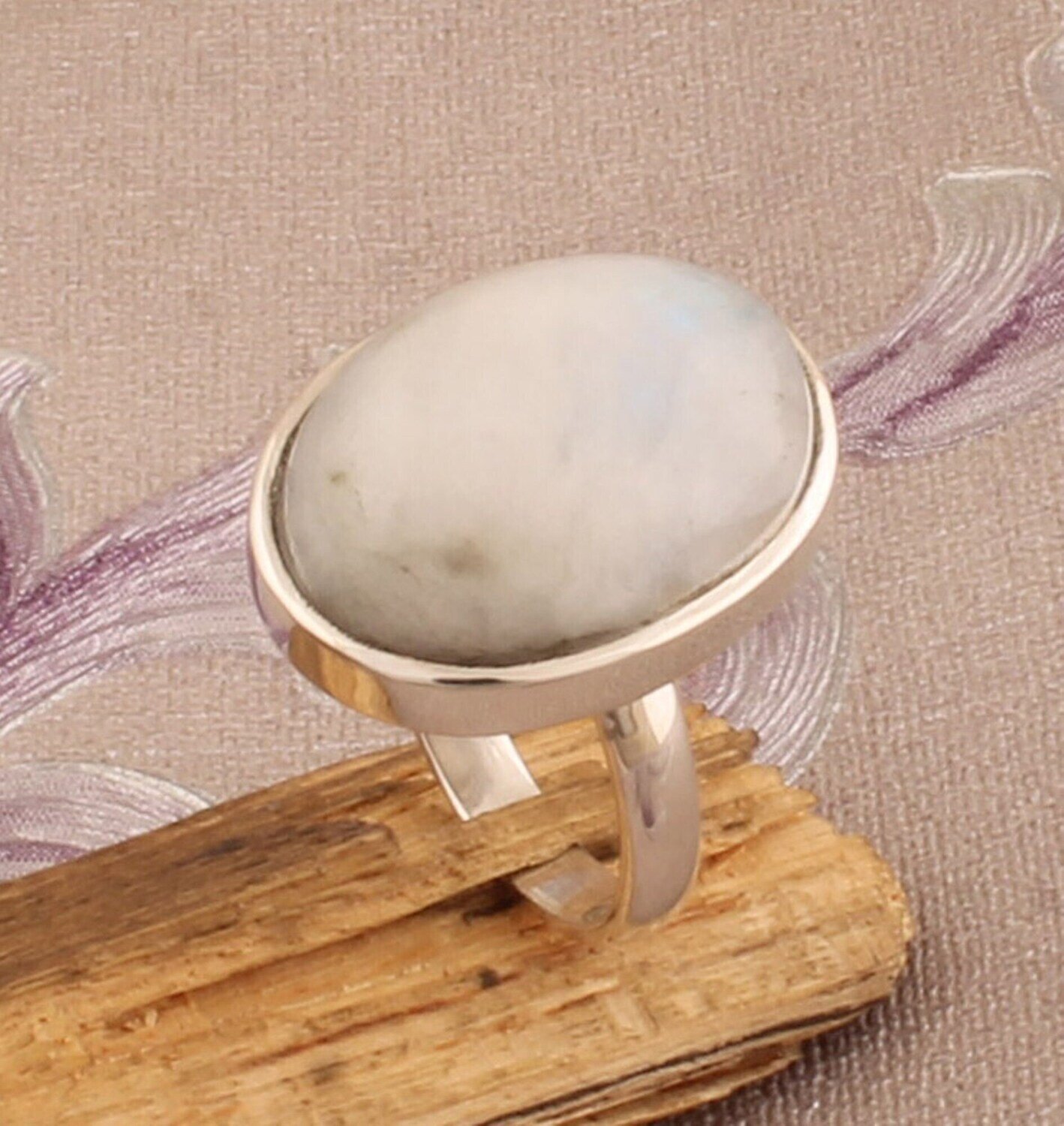 Natural Rainbow Moonstone Ring, 925 Sterling Silver Ring, Moonstone Oval Ring, Gemstone Ring, Handmade Ring, Engagement Ring, Mother Gift
