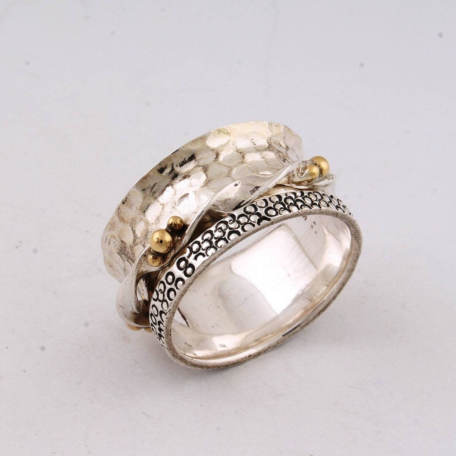 Big Size 925 Sterling Silver Ring (SPINNER RING)- -Meditation Ring- Silver Spinner Ring-925 Sterling Silver thumb Ring-Silver Band Ring