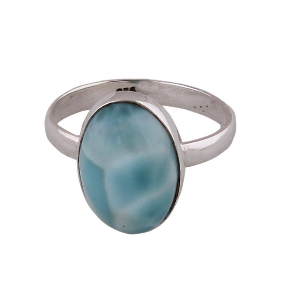Silver Ring 925 Sterling Silver Larimar Gemstone Ring-silver 925 Gemstone Ring Antique Silver ETSYCYBER2021Cyber2021Bestseller2021Etsy