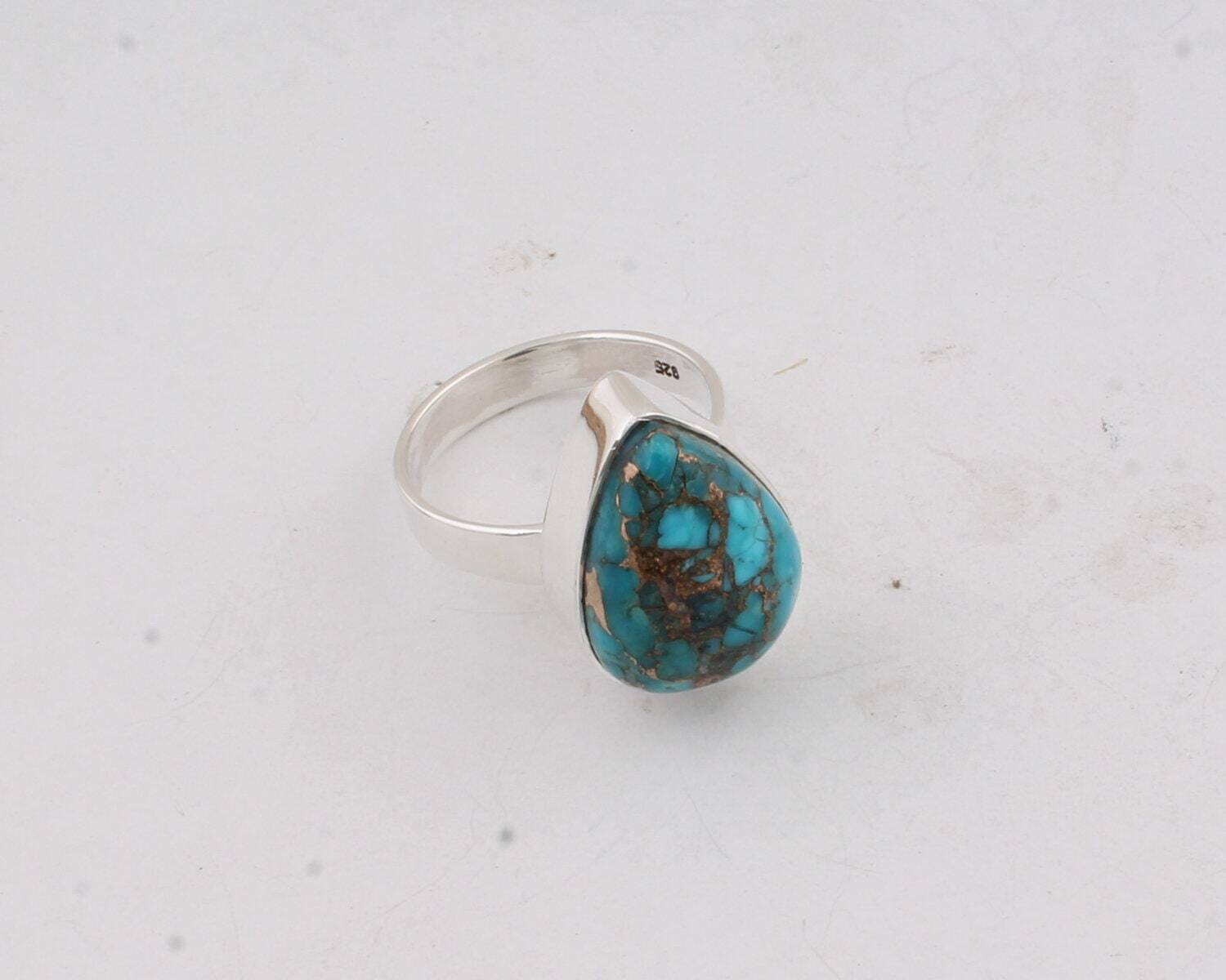 Amazing Composite Turquoise Gemstone Ring Silver,Solid Ring 925-Silver Sterling Ring Handmade Ring (Ring Finger Ring) L#-282522-RBirthstone