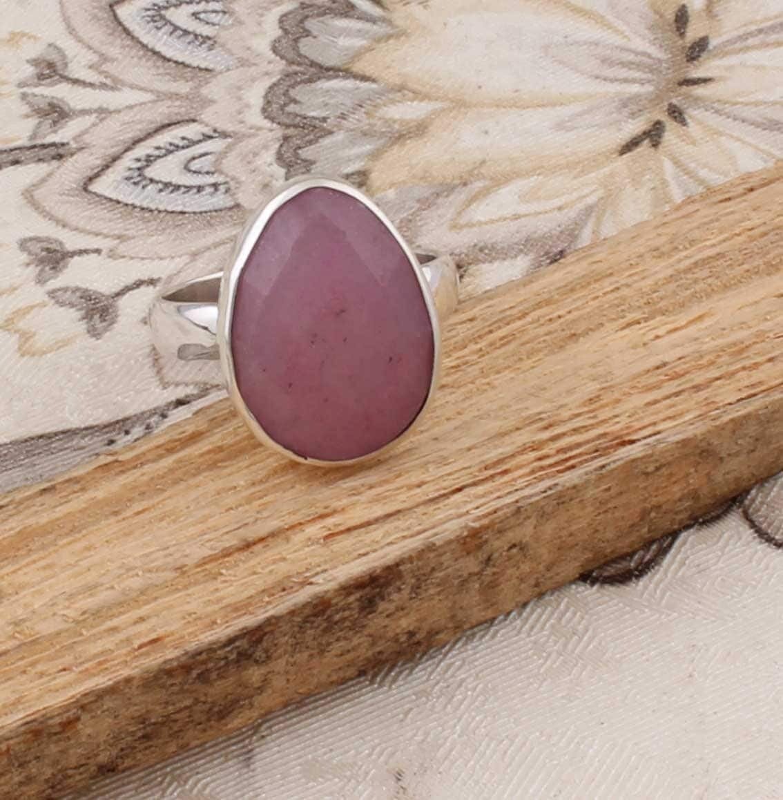 Beautiful Amazing PInk JadeTop Quality Gemstone Ring 925-Sterling Silver Ring,Middle Finger Ring,Antique Silver Ring Gift Item RingCyber2021
