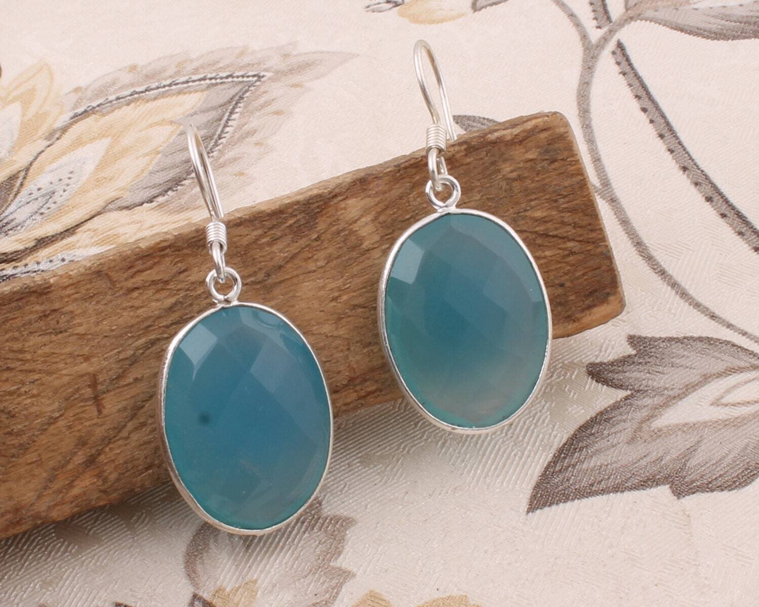 Natural Beautiful Onyx Gemstone Earring With Cut & Transparency Stone Boho Earring 925 Sterling Silver Solid Earring Handcrafted L#-283331-E