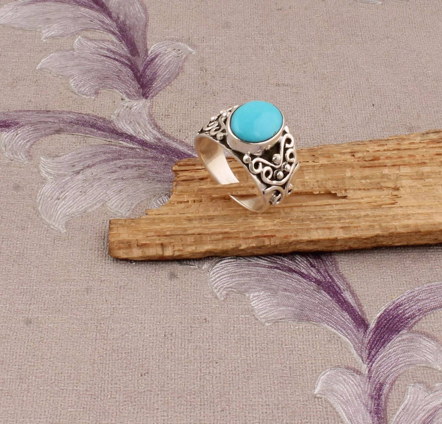 Sleeping Beauty Turquoise Top Quality Gemstone Ring,Oval Stone Ring 925-Sterling Silver Ring,Beautiful Ring,Girls Ring Finger RingBirthstone