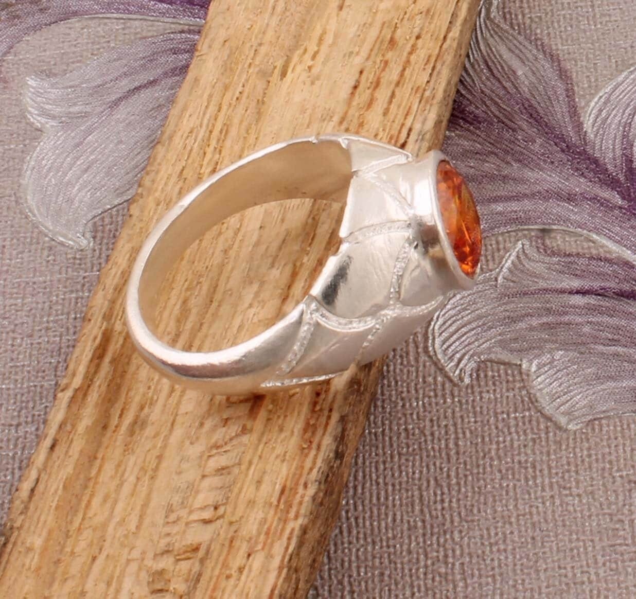 Beautiful Amazing Orange Zircon Gemstone Ring 925-Sterling Silver Ring,Ring Finger Ring,Antique Silver Ring Anniversary Gift Item Ring,