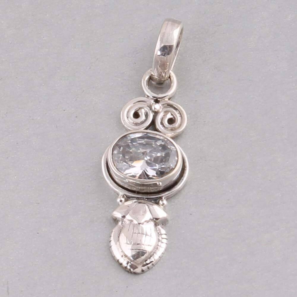 Natural Crystal Quartz Gemstone Designer Pendant -925 Sterling Silver Solid Quartz Pendant - Anniversary Wedding Gift ETSYCYBER2021Cyber2021