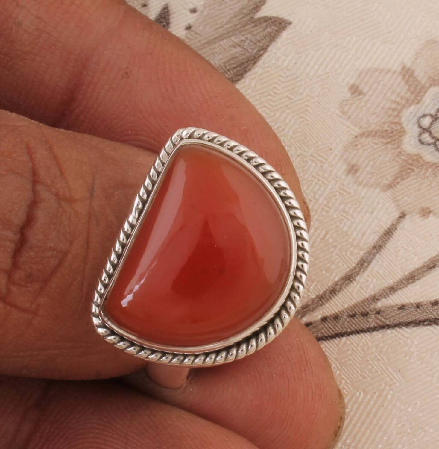 Amazing Red Onyx Top Quality Gemstone Ring,Simple Ring,925-Sterling Silver Ring,Engagement Ring,Antique Silver Ring, Ring Finger Ring