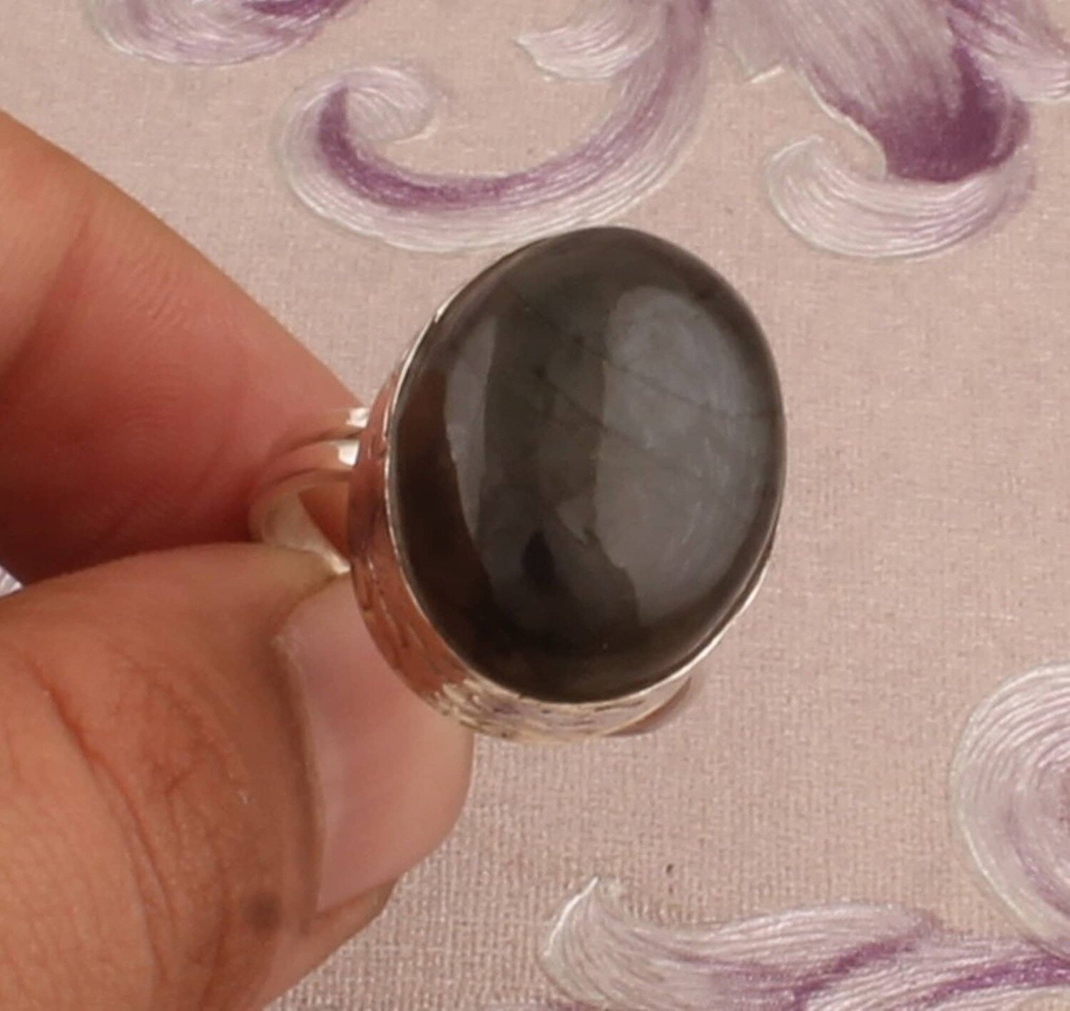Natural Black Onyx Ring, Black Onyx Handmade Oval Ring, Sterling Silver 925, Black Onyx Designer Ring, Natural Stone, Ring, Free Shipping