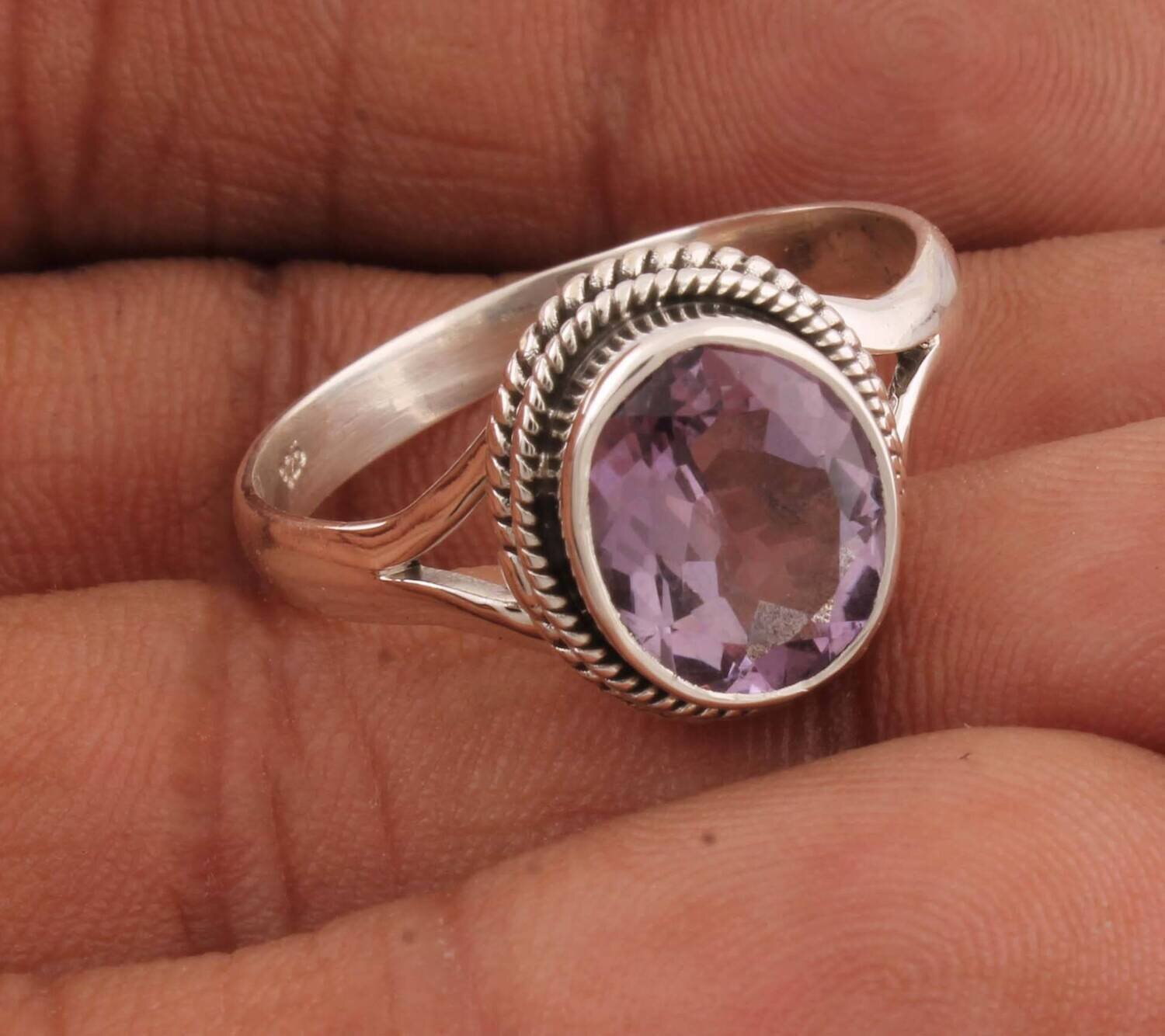 Amethyst Faceted Top Quality Gemstone Ring 925-Antique Silver Ring,Middle Finger Ring,Sterling Silver Ring,Gift Item Ring best cyber 2020