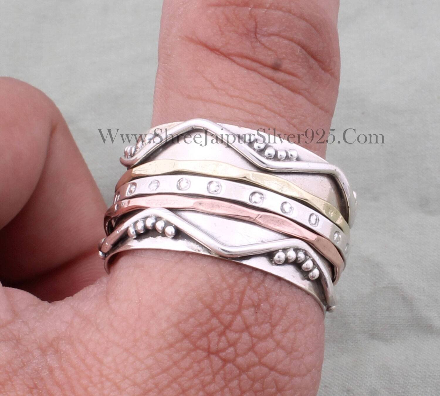 Big Size 925 Sterling Silver Ring (SPINNER RING)- Meditation Ring- Silver Spinner Ring-925 Sterling Silver Thumb Ring-Silver Band Ring
