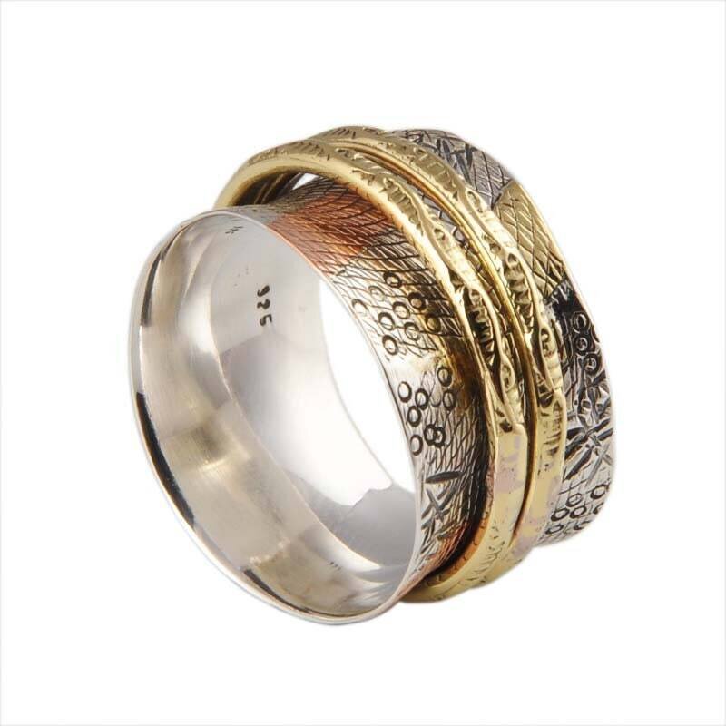 Big Size 925 Sterling Silver Ring (SPINNER RING)- -Meditation Ring- Silver Spinner Ring-925 Sterling Silver thumb Ring-Silver Band Ring