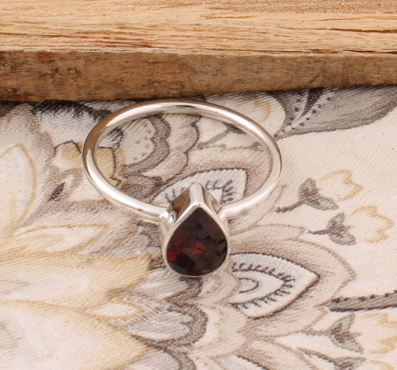 Natural Beautiful Red Garnet Top Quality Gemstone Ring 925-Sterling Silver Ring,Wedding Ring,Antique Silver Ring,Anniversary Gift Item Ring