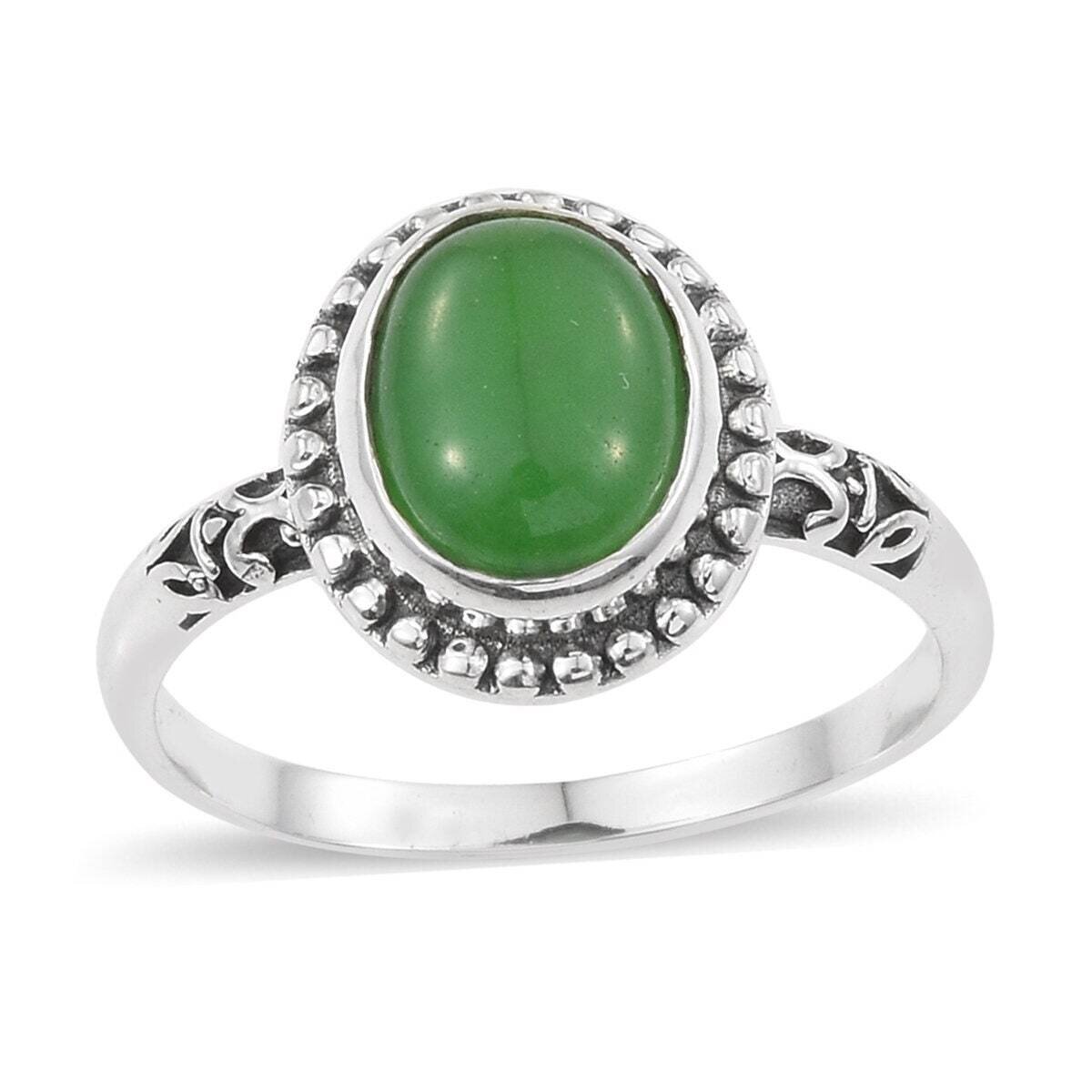 Top Quality Green Jade Gemstone Ring Cabochon,Opaque Stone Boho Ring 925- Adjustable Silver Ring, Girls Middle Finger Ring Etsy Cyber-2021