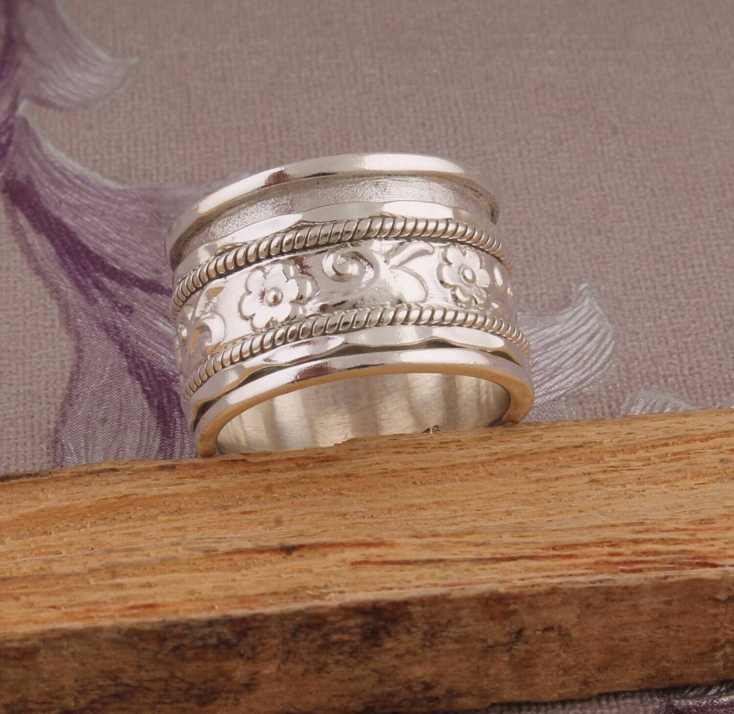 Big Size 925 Sterling Silver Ring (SPINNER RING)- Silver Spinner Ring-925 Sterling Silver thumb Ring-Silver Band RingCyber2021Birthstone