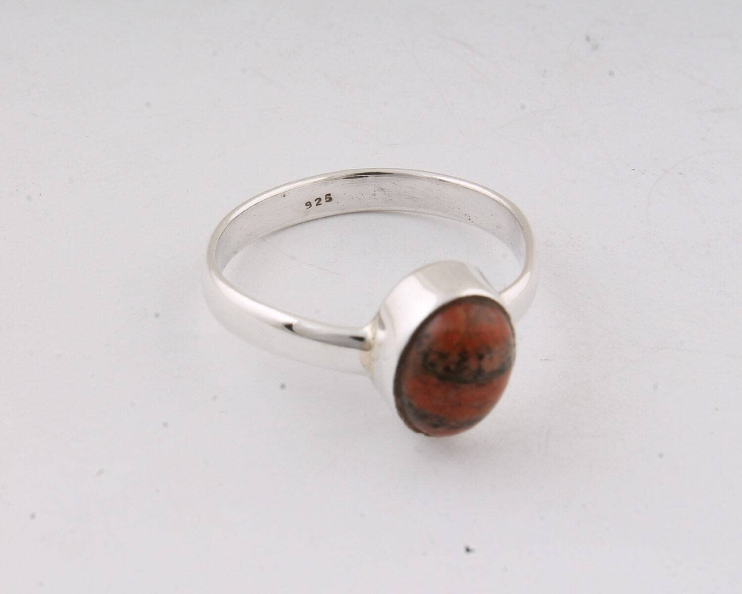 Amazing Orange Turquoise AAA+Quality Silver,Solid Ring 925-Silver Sterling Ring Handcraft Ring- Simple Ring ( Ring Finger Ring)Birthstone