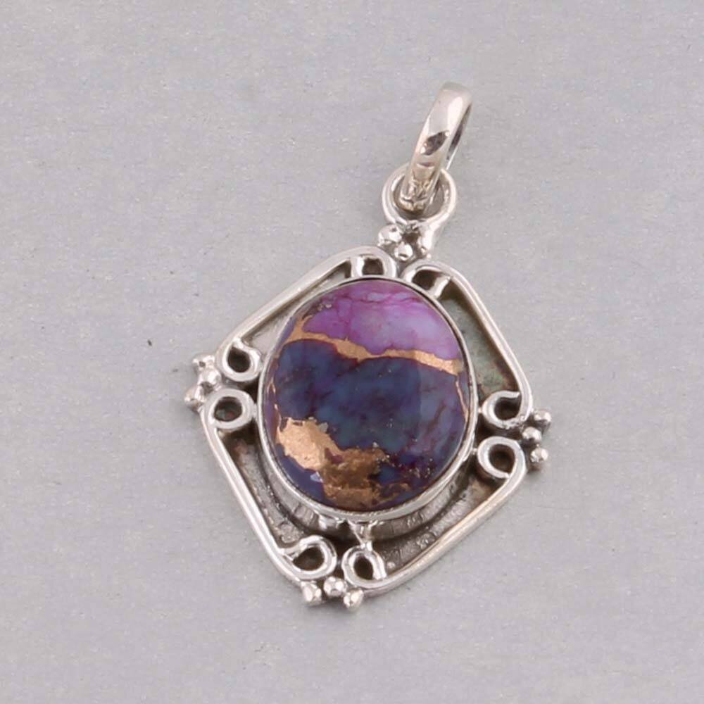 Composite Turquoise Pendant, Sterling Silver Pendant, Gemstone Pendant, Turquoise Jewelry, Boho Pendant, 925 sterling LeafBestseller2021Etsy