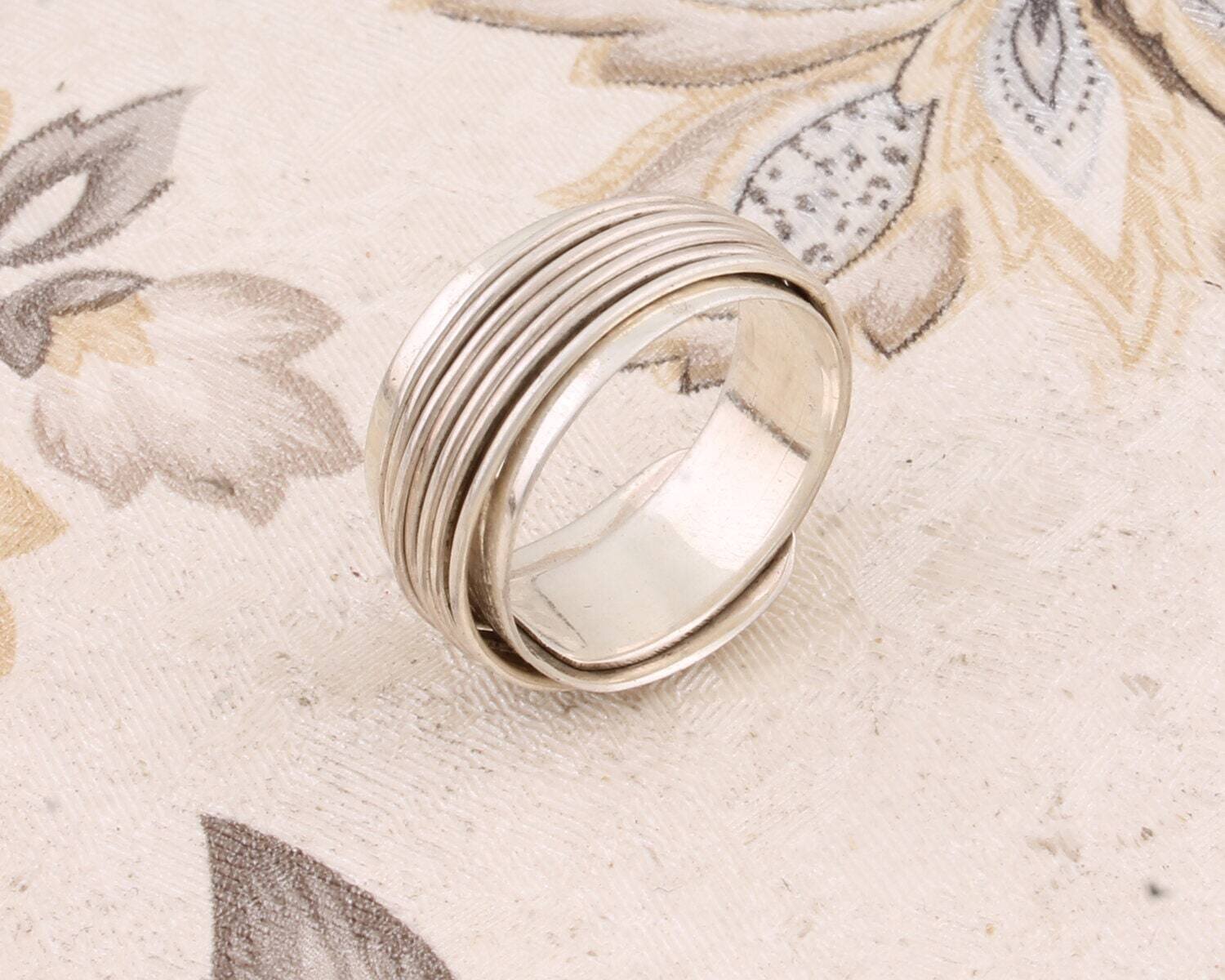 925 Sterling Silver Ring (SPINNER RING)- -Meditation Ring- Silver Spinner Ring-925 Sterling Silver thumb Ring-Silver Band Ring top selling p