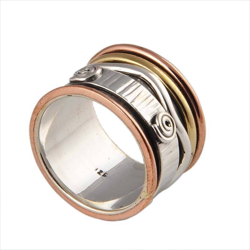 Big Size 925 Sterling Silver Ring (SPINNER RING)- -Meditation Ring- Silver Spinner Ring-925 Sterling Silver thumb Ring-Silver Band Ring