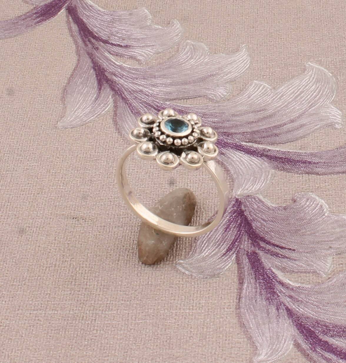 Natural Blue Topaz Gemstone 925-Sterling Silver Ring,Boho Ring,Twisted Ring,Dainty Rings,Top Selling Item Gift For Her Wedding RingCyber2021
