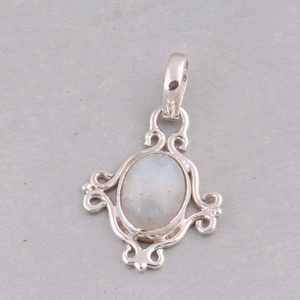 Rainbow moon Pendant, Sterling Silver Pendant, Rainbow moon  Gemstone Pendant, Rainbow moon  Jewelry, Boho Pendant, 925 sterlingCyber2021