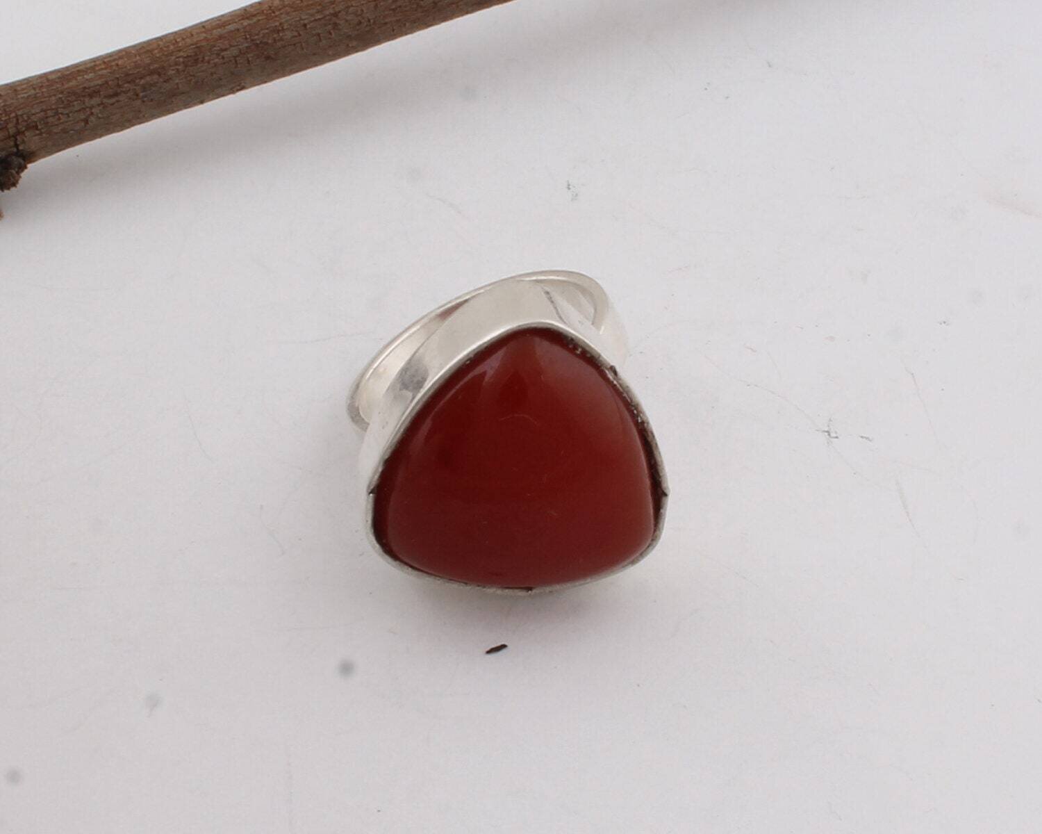 Red love heart Ring 925-Silver Sterling Ring Natural Red Onyx AAA+quality Gemstone Ring Handmade Ring (Simple Ring )Silver,Solid Ring crytma