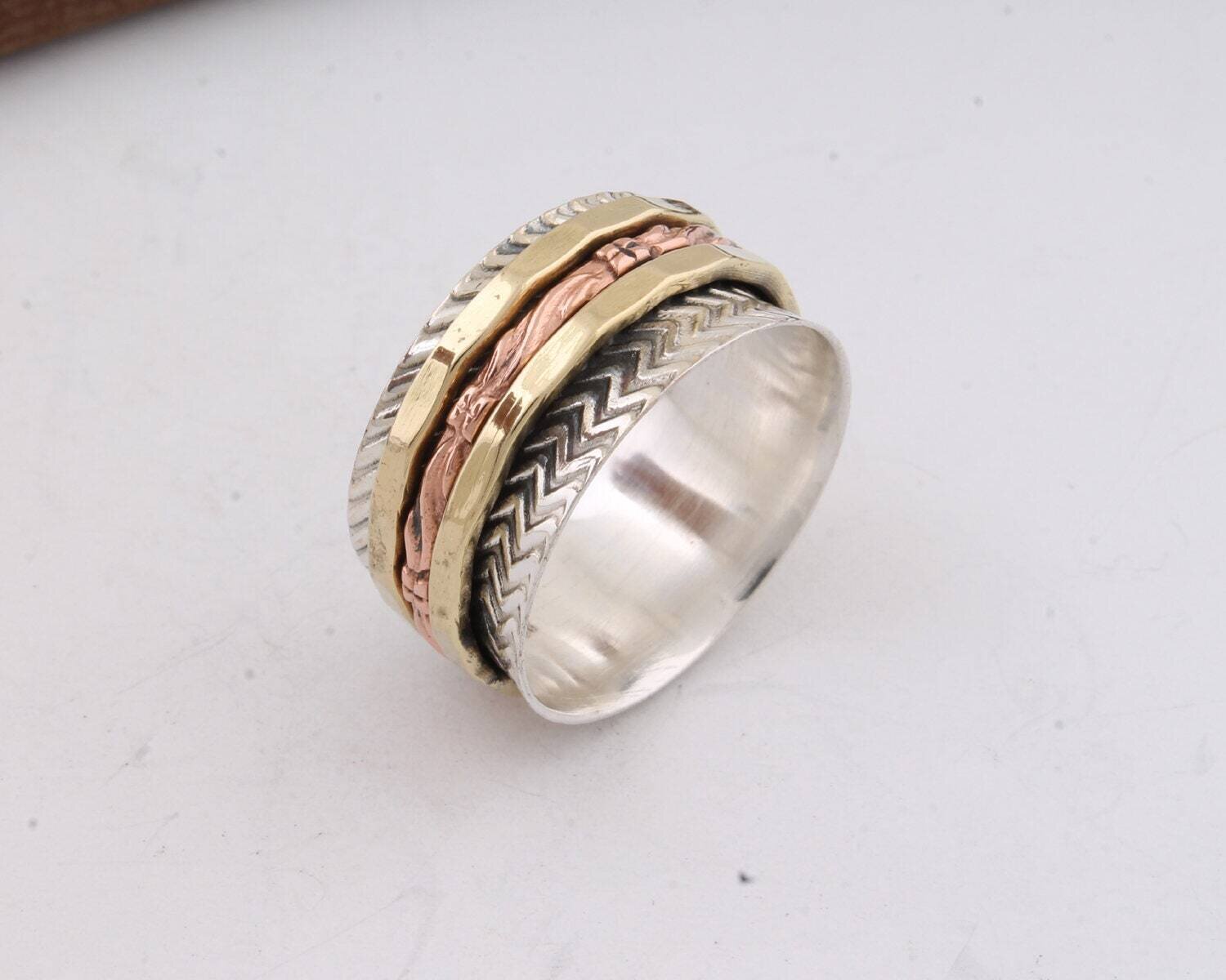 Big Size 925 Sterling Silver Ring (SPINNER RING)- -Meditation Ring- Silver Spinner Ring-925 Sterling Silver thumb Ring-Silver Band Ring