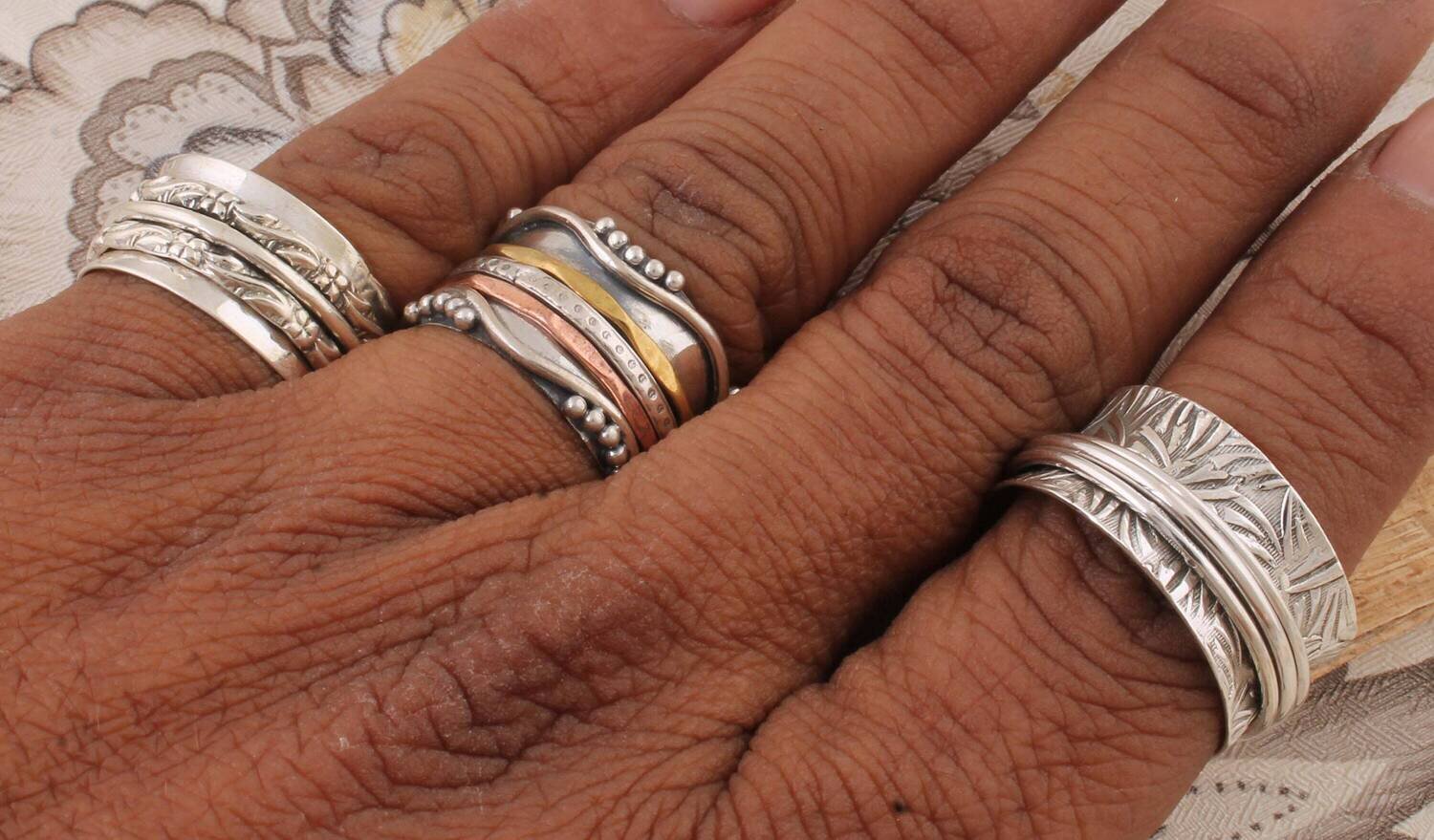 Ring Lot Beautiful Solid Sterling Silver Ring SPINNER RING Meditation Ring-925 Thumb Ring-Silver Band Ring top Selling  Cyber Week Sale 2021