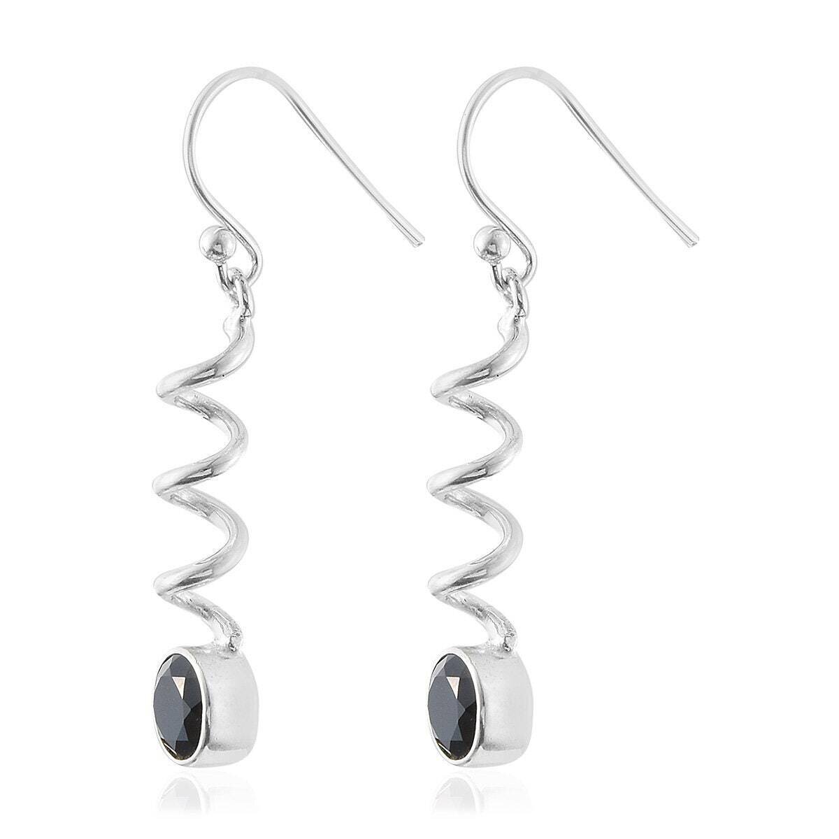 Round Earring Gift For You ! Solid 925-Sterling Silver Earring With Natural Black Onyx Gemstone Earring  Cut Stone Boho Earring Handmade