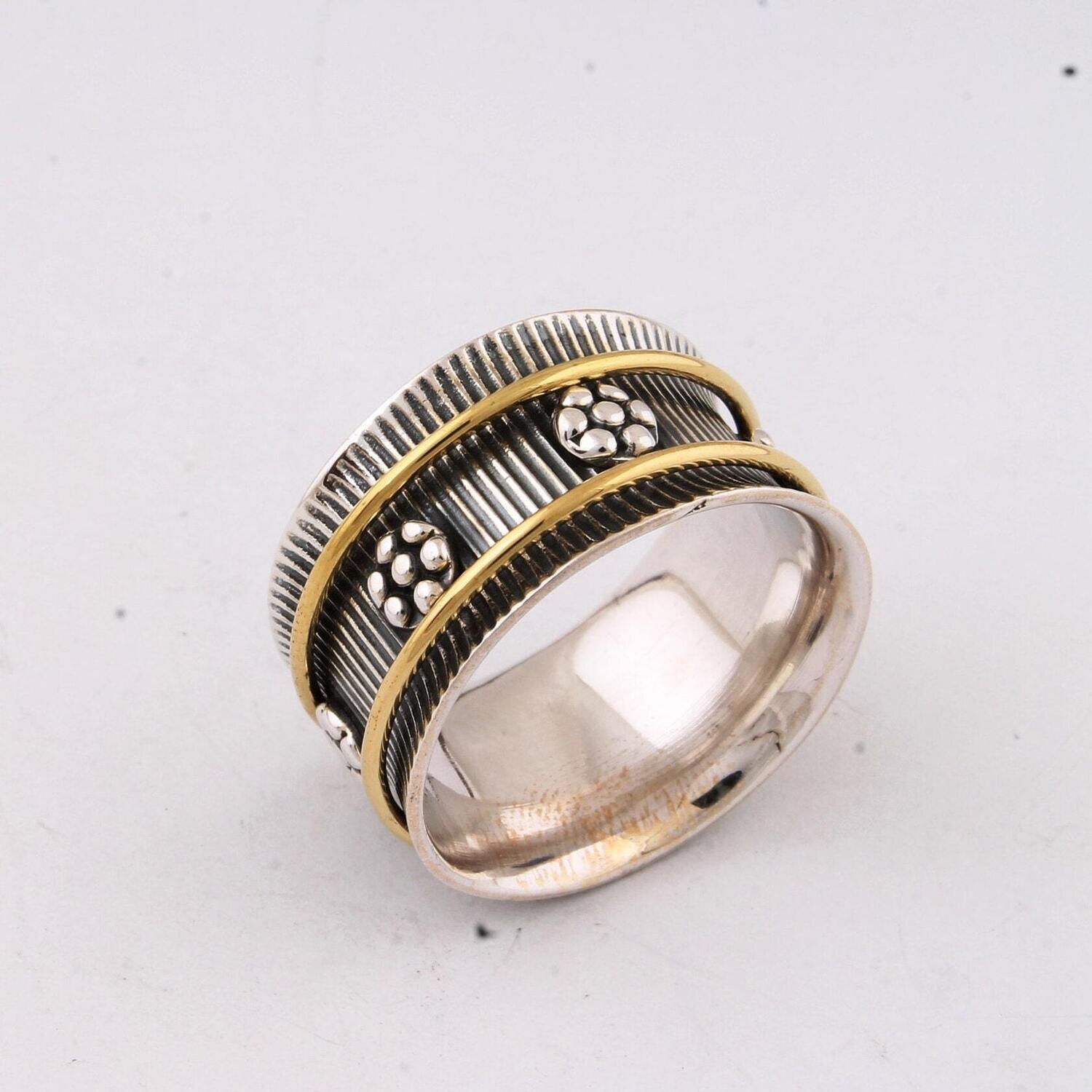 Big Size 925 Sterling Silver Ring (SPINNER RING)- -Meditation Ring- Silver Spinner Ring-925 Sterling Silver thumb Ring-Silver Band Ring