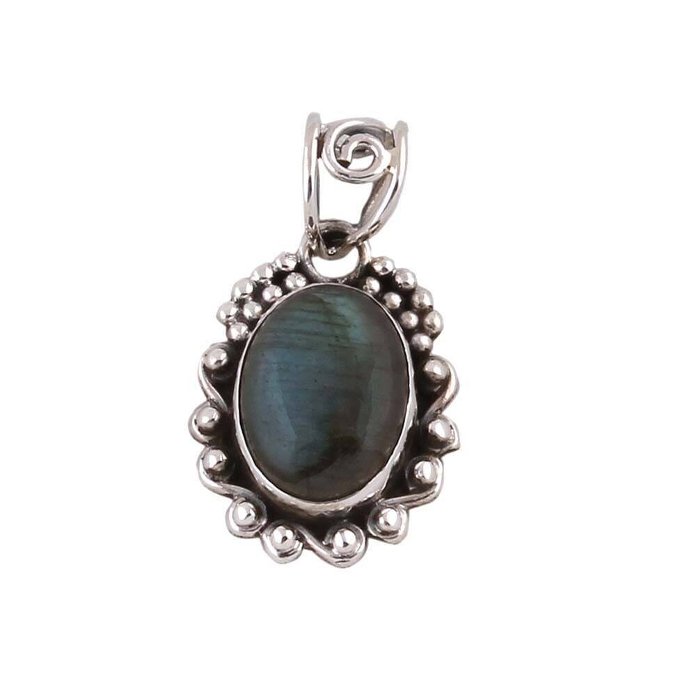 925 Sterling Silver Labradorite Gemstone Pendent Antique Silver ETSYCYBER2021Cyber2021Bestseller2021EtsyBirthstone