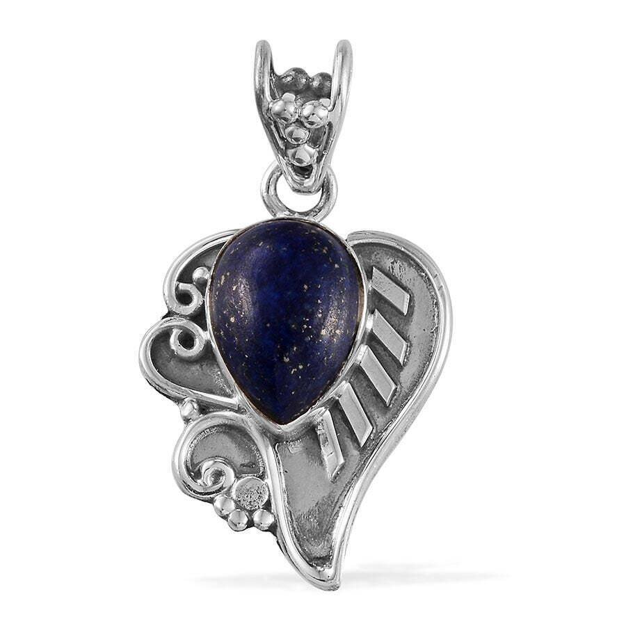 925-Sterling Silver Solid Pendant Natural Lapis Gemstone pendant Cabochon Stone Boho pendant Handcrafted Christmas Gift L#-283611-PCyber2021