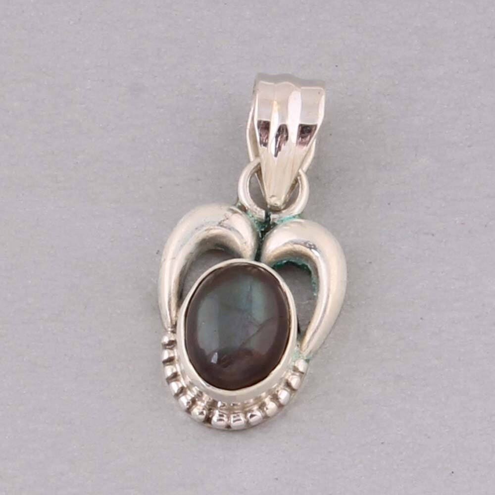 Heart 925 Sterling Silver Natural Labradorite Gemstone Necklace Solid Pendent For Women Wedding Anniversary Gifts IdeaBirthstone