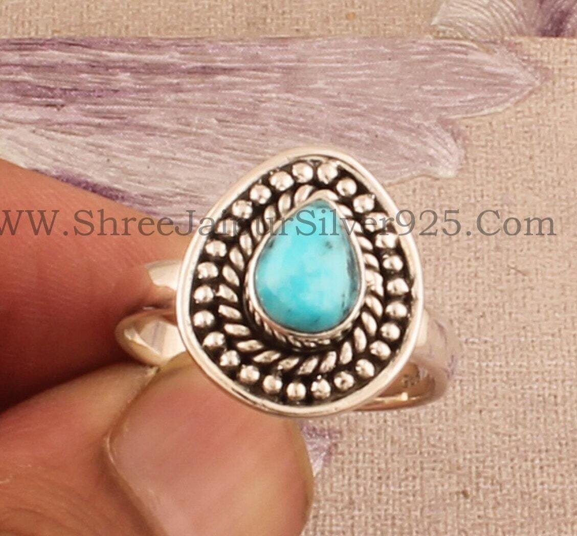 Turquoise Top Quality Gemstone Ring Cabochon Oval Stone Ring 925-Sterling Silver Ring Middle Finger Ring Gift For HerBestseller2021Etsy