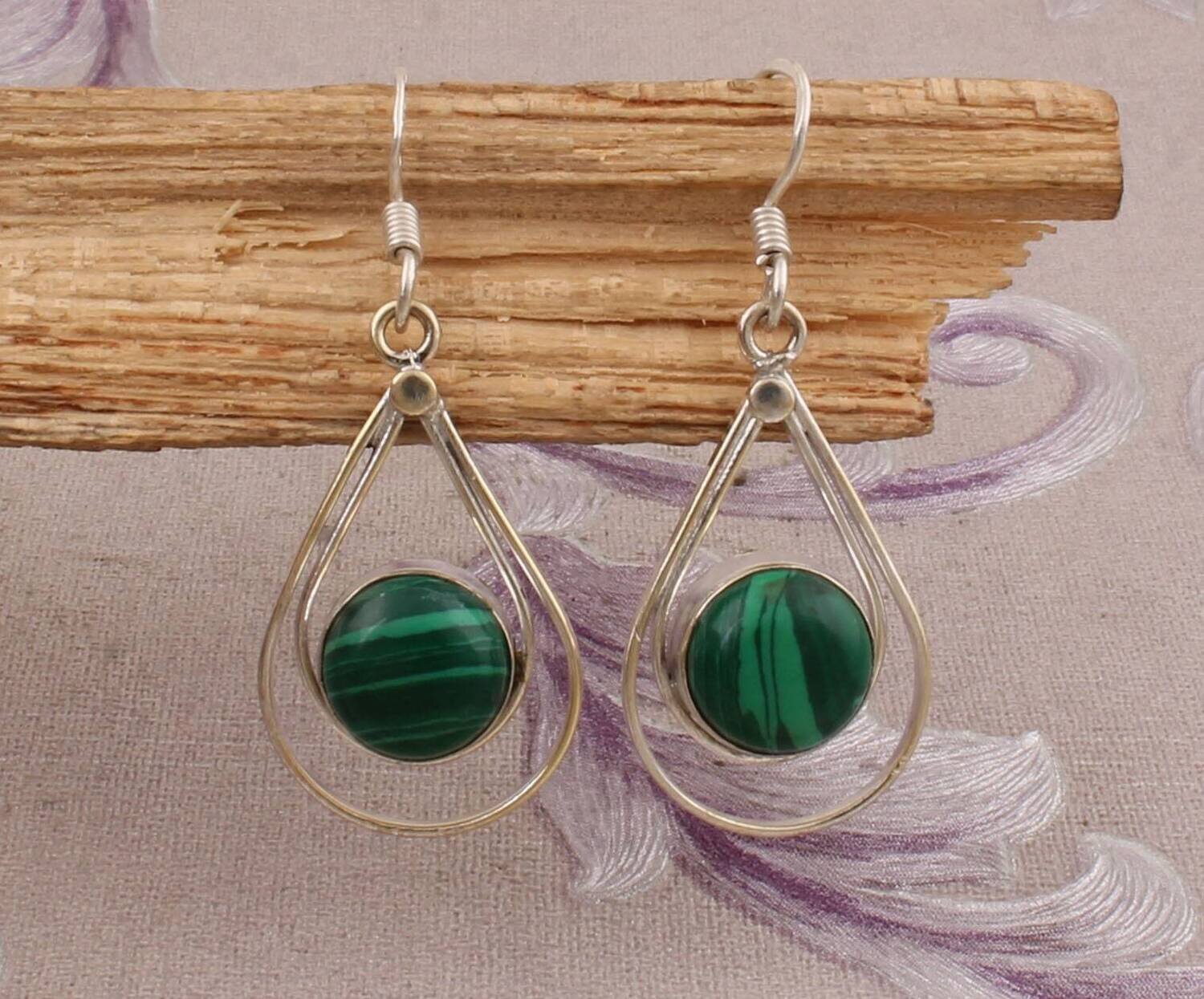 Natural Malachite Top Quality Gemstone Earring, Cabochon Stone Earring 925-Sterling Silver Earring,Wedding Girls Earring, Teardrop Earring