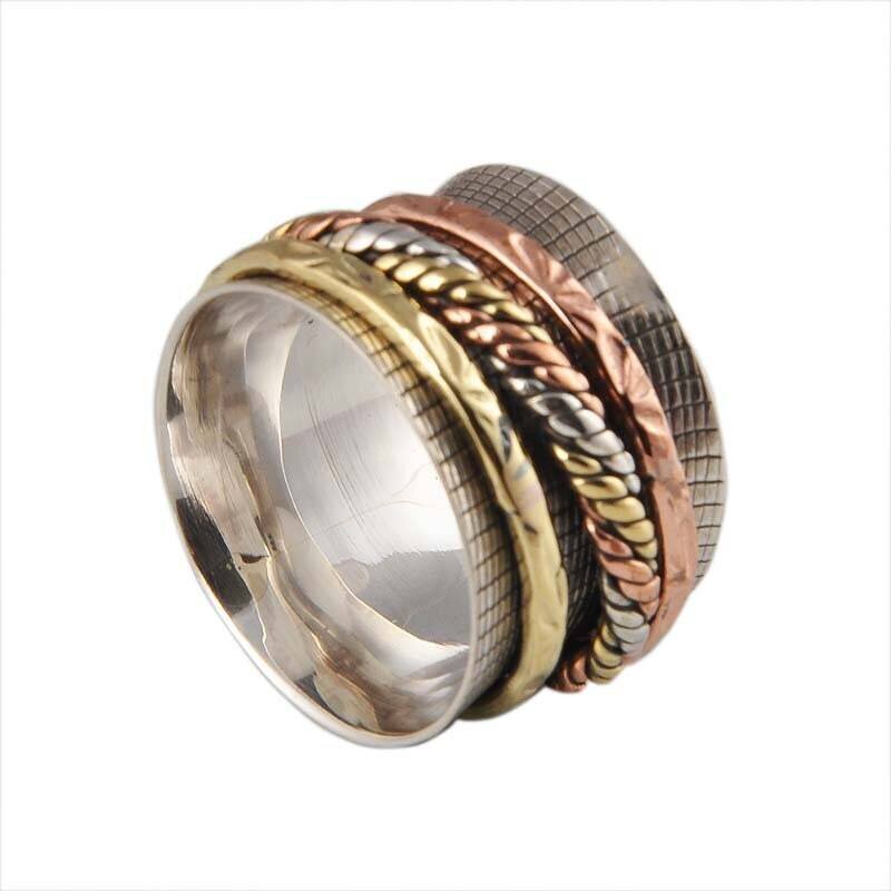 Big Size 925 Sterling Silver Ring (SPINNER RING)- -Meditation Ring- Silver Spinner Ring-925 Sterling Silver thumb Ring-Silver Band Ring