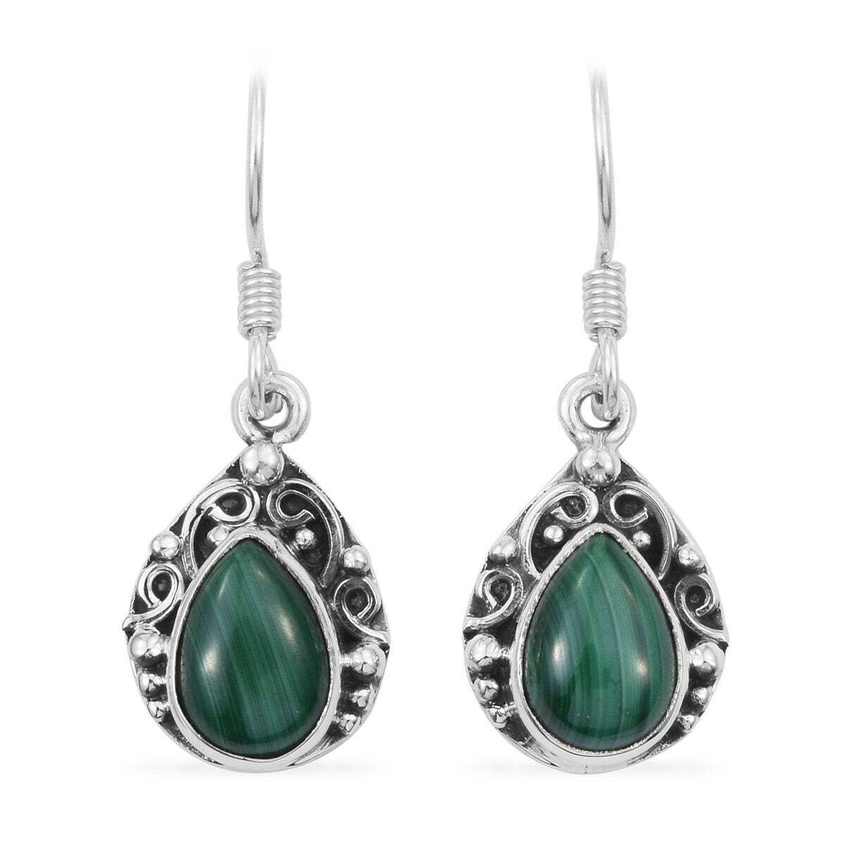Top Quality Malachite Gemstone Earring With Top Rare Cabochon Boho Earring 925-Sterling Solid Silver Earring Gift For You Etsy Cyber-2021