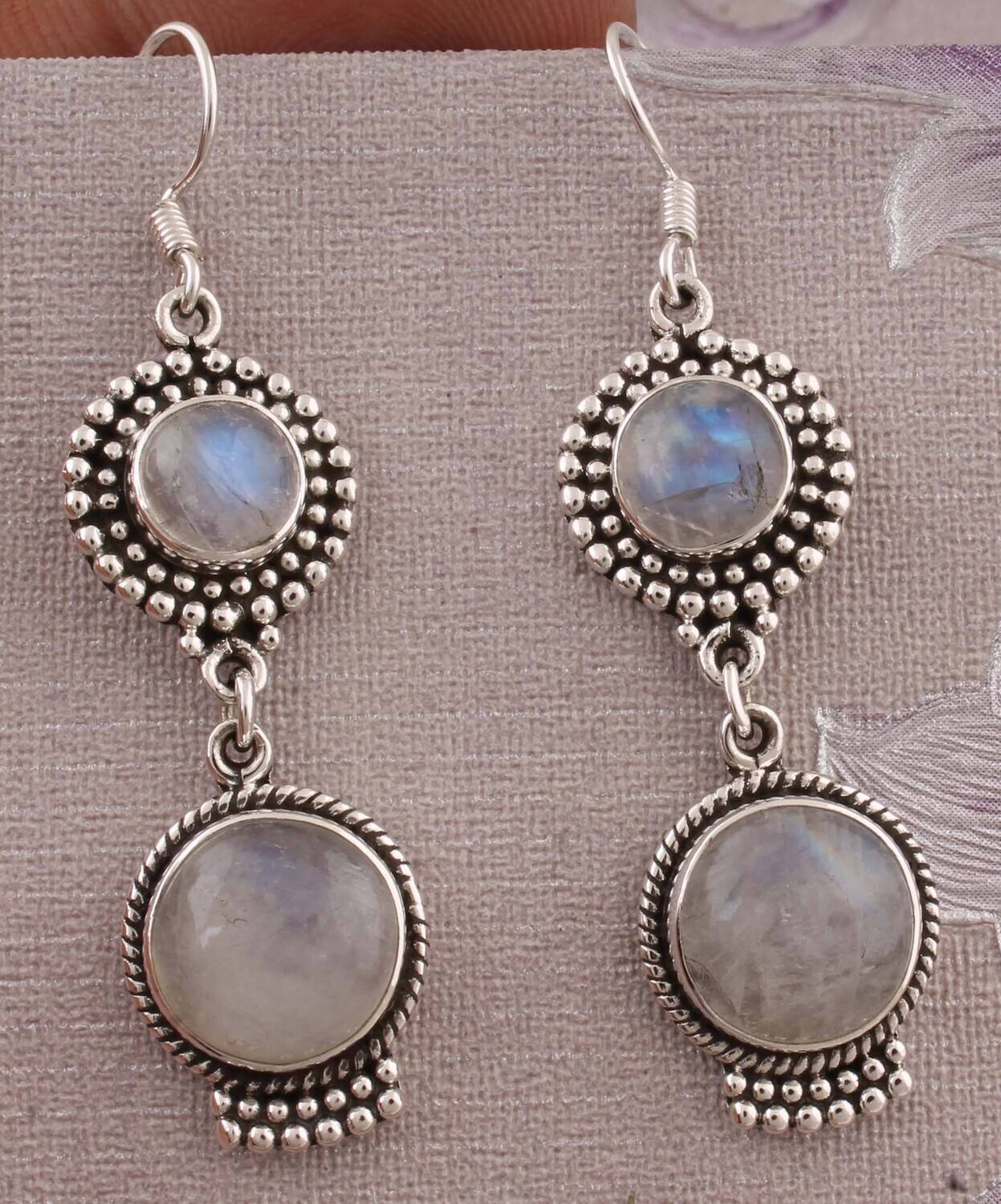 sterling silver Earring with rainbowmoon gemstone Antique Silver ETSYCYBER2021Cyber2021Bestseller2021EtsyBirthstone