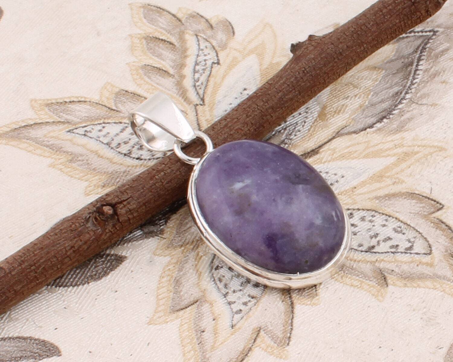 Charoite AAA+Quality Gemstone Handcrafted Pendant Oval Cabochon Stone Boho Pendant,Antique Silver Pendant Gift For Her ETSY CYBER-2021