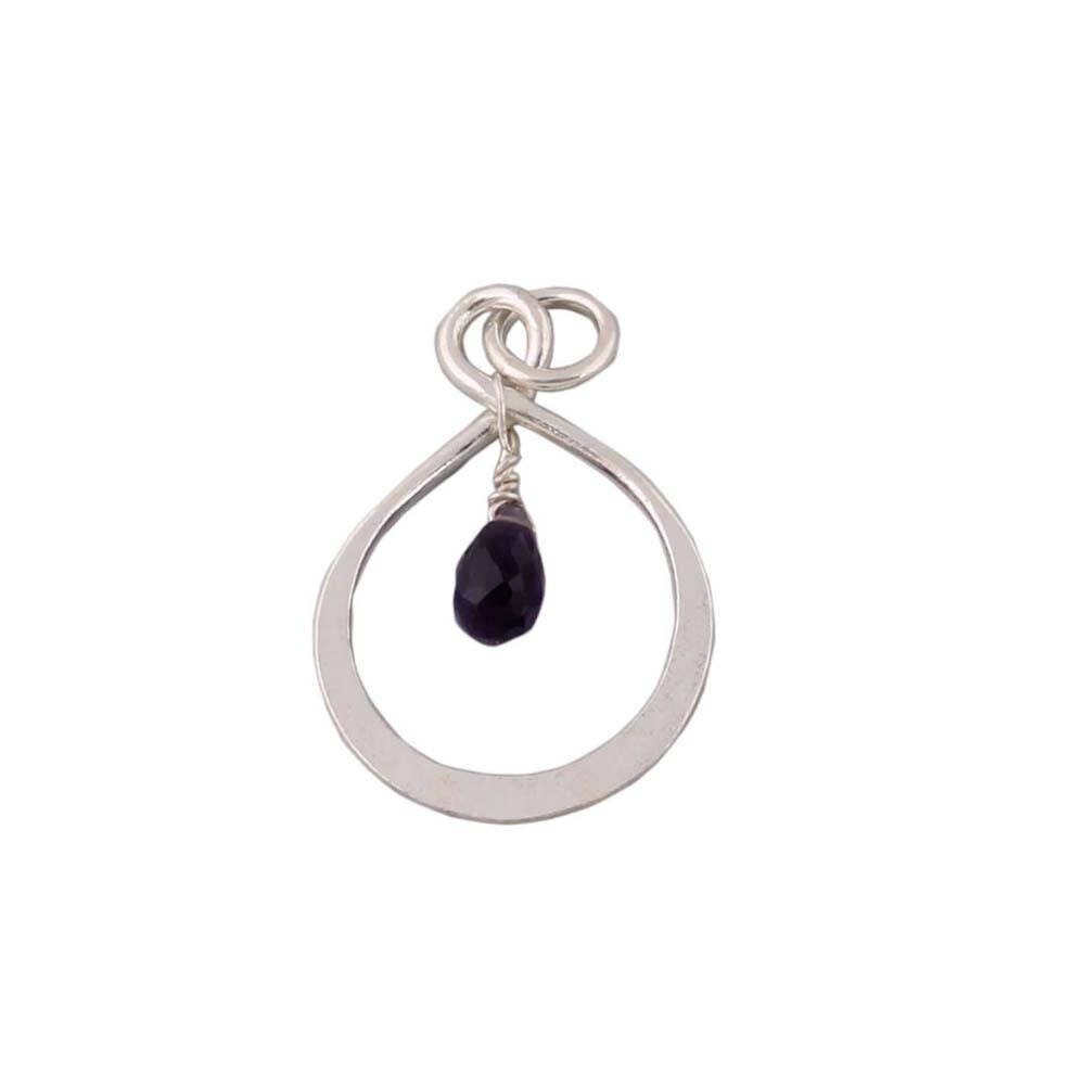 Fancy Pendant Gift For You ! 925- Sterling Solid Silver Pendant With Amethyst Gemstone Pendant Cut Stone Boho Pendant ( Drop Pendant)